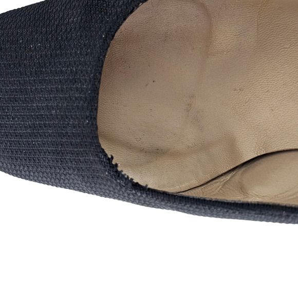 Shoes Stuart Weitzman black fabric square toe block heel pumps 7.5 - Picture 11 of 12